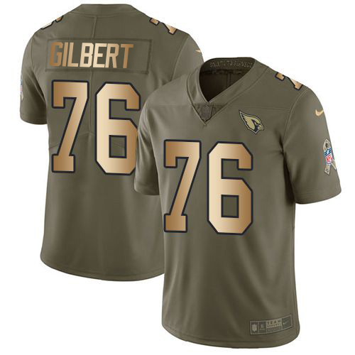 Nike Cardinals #76 Marcus Gilbert Olive/Gold Youth Stitched NFL Limited 2017 Salute To Service Jersey